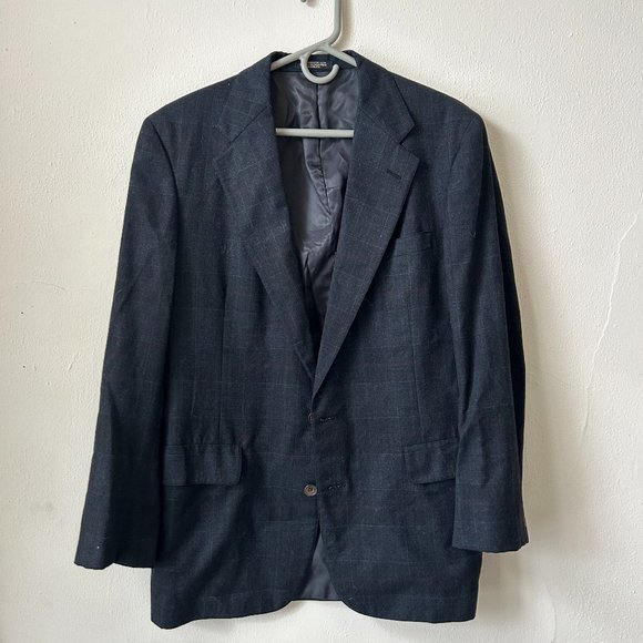 SHIPS FREE! Jack Henry Blazer Suit Jacket Plaid Navy - Picture 1 of 5